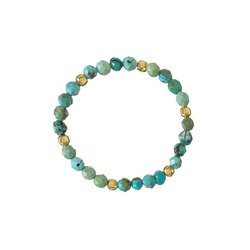 Elastic ring with natural African turquoise stones