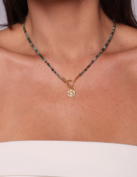 Necklace made of natural spinel stones