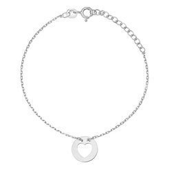 Silver bracelet celebrity heart in a circle