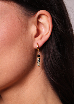 3 cm gold-plated, faceted hoop earrings
