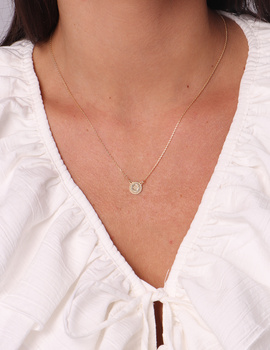 Necklace made of natural stones dendritic agate gold-plated toggle with a pendant