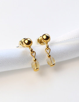 3 cm gold-plated, faceted hoop earrings