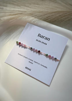 Bracelet zodiac sign Aries with silver beads