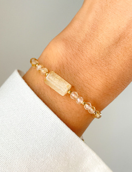 Bracelet Natural Stones Rose Quartz and Rhodochrosite