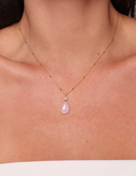 Necklace made of natural stones dendritic agate gold-plated toggle with a pendant