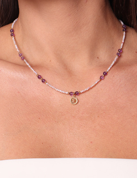 Necklace made of natural spinel stones