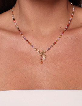 Necklace made of natural spinel stones