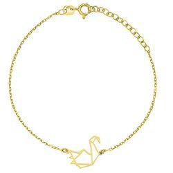 Gold-plated celebrity origami swan bracelet