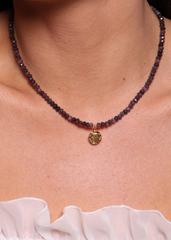 Necklace made of natural spinel stones