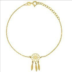 Gold-plated bracelet with an openwork butterfly