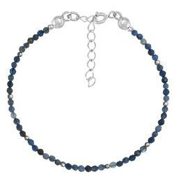 Silver bracelet made of natural stones 2 mm sapphires