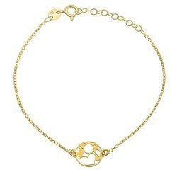 Gold-plated bracelet with a celebrity heart in a circle