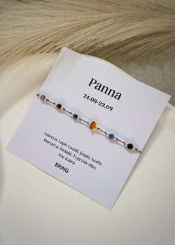 Bracelet zodiac sign Virgo silver beads