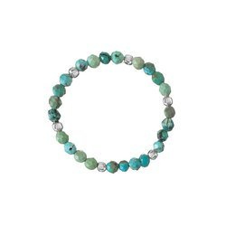 Elastic ring with natural African turquoise stones