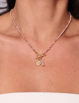 Necklace made of natural spinel stones