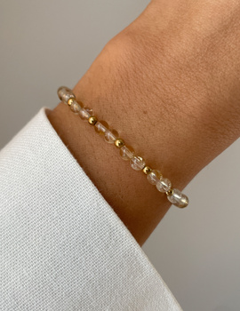 Bransoletka na gumce - Cytryn z Hematytem