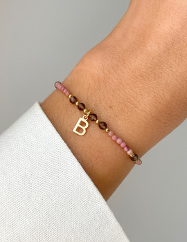 Bracelet Natural Stones Rose Quartz and Rhodochrosite