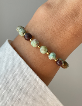 Bransoletka na gumce - turkus afrykański 6mm